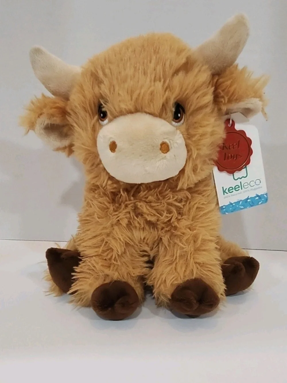 Keel Toys Shaggy Highland Cow Plush, NWT